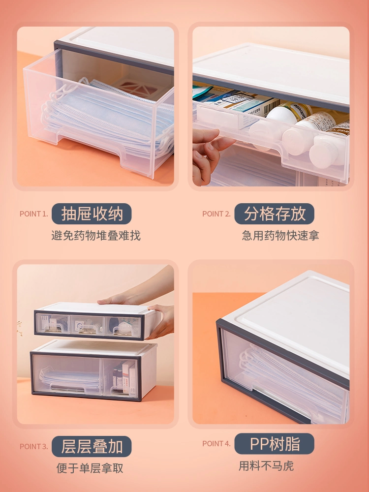 Manufacturer Drawer Storage Medical Box First Aid Kit Box Plastic Travel Medical Organizer Box Portable Medicine Storage Box