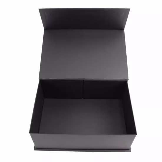 Boîte d'emballage en papier cadeau de couleur de transport de carton d'expédition noir de luxe personnalisé en gros pour la livraison