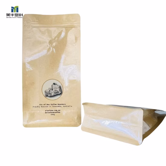 Pochette de fenêtre debout en papier kraft biodégradable pour épices/salade/sauce/bonbons/café/sacs d'emballage en plastique/sac à fermeture éclair de stockage des aliments pour emballage de qualité BPA à fermeture éclair